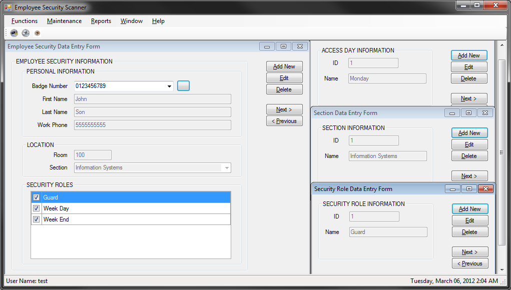 Picture of DataBase Application