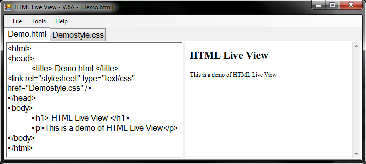 Picture of HTML Live View